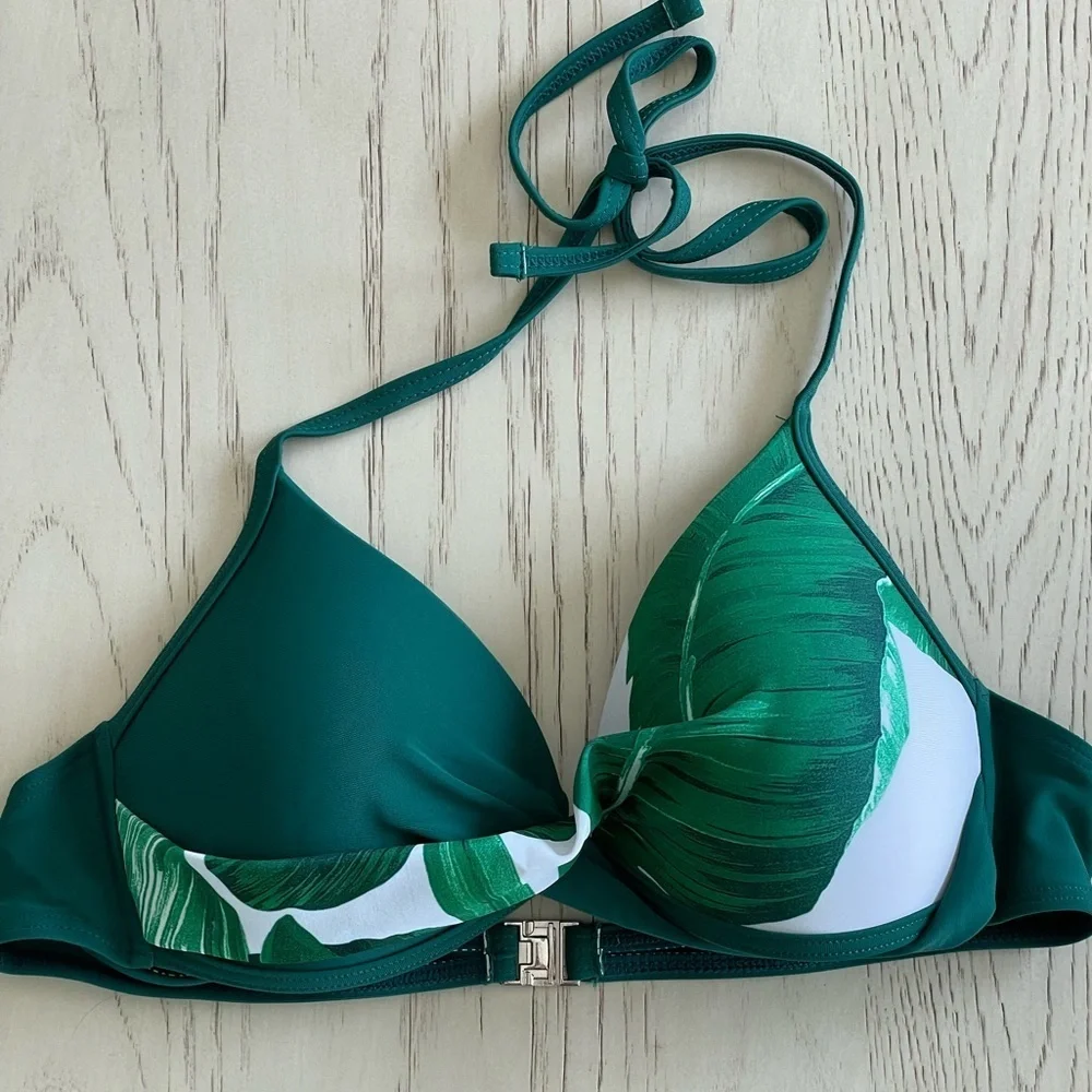 Tropical Green Bikini And Sarong - Size Small
